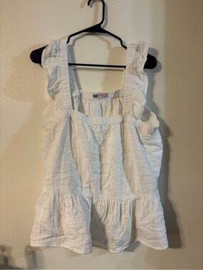 SO White women’s Peplum Ruffle-Strap Skirted Top